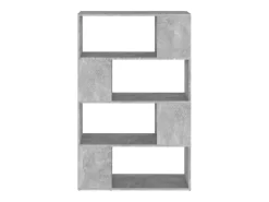 Librería separador contrachapada gris hormigón 80x24x124,5 cm