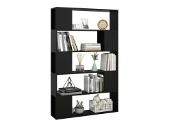 Librería separador madera contrachapada negro 100x24x155 cm