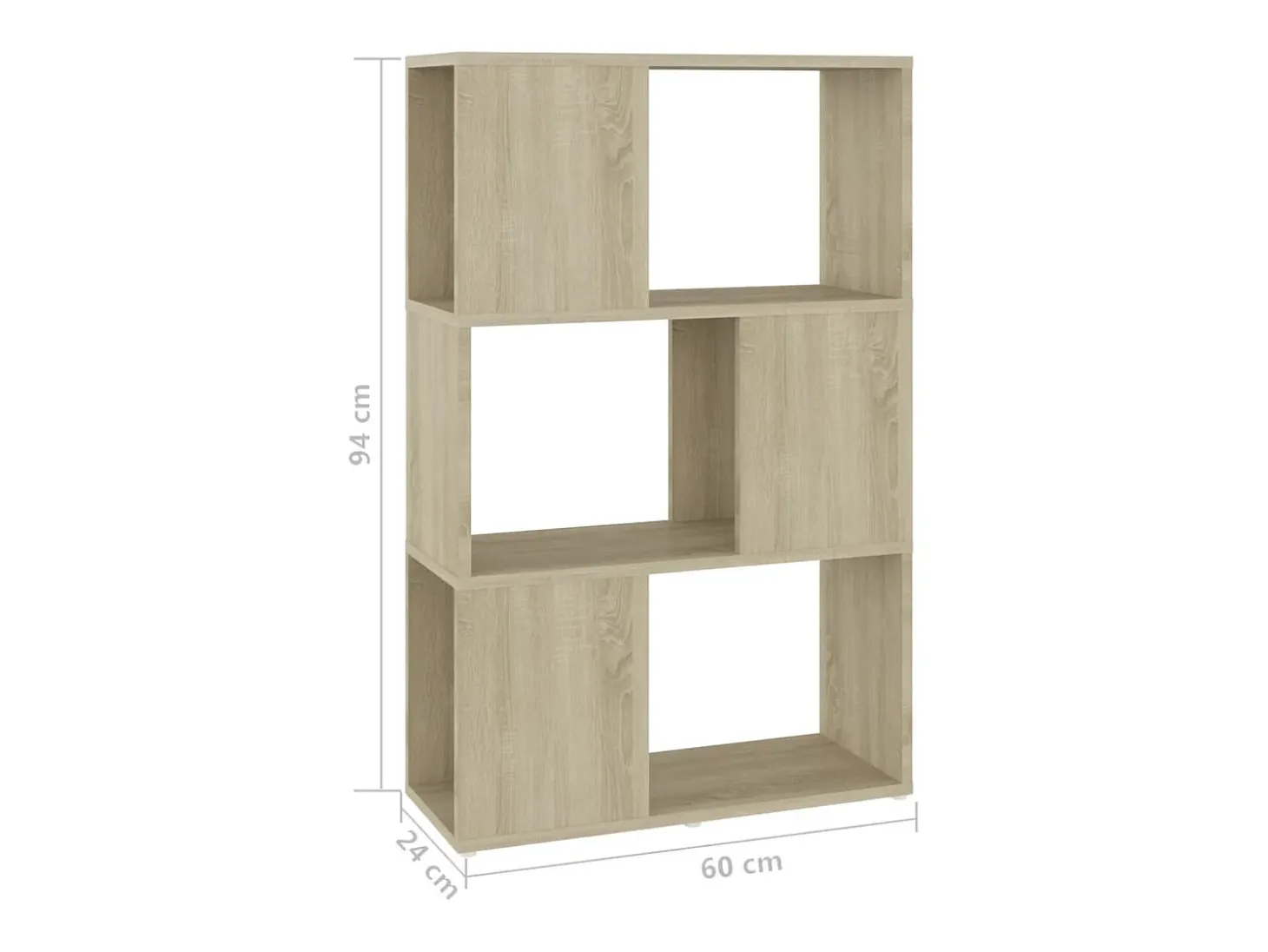 Librería separador madera contrachapada roble Sonoma 60x24x94cm