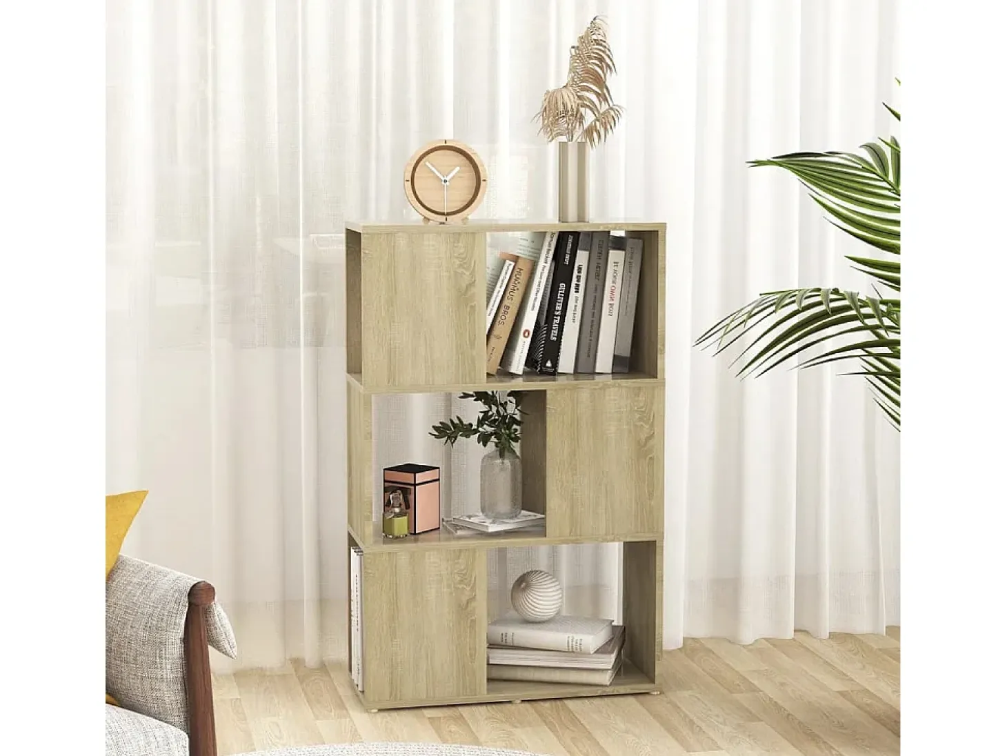 Librería separador madera contrachapada roble Sonoma 60x24x94cm