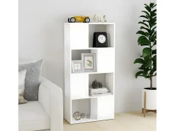 Librería separador madera contrachapada blanco 60x24x124,5 cm