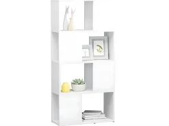 Librería separador madera contrachapada blanco 60x24x124,5 cm