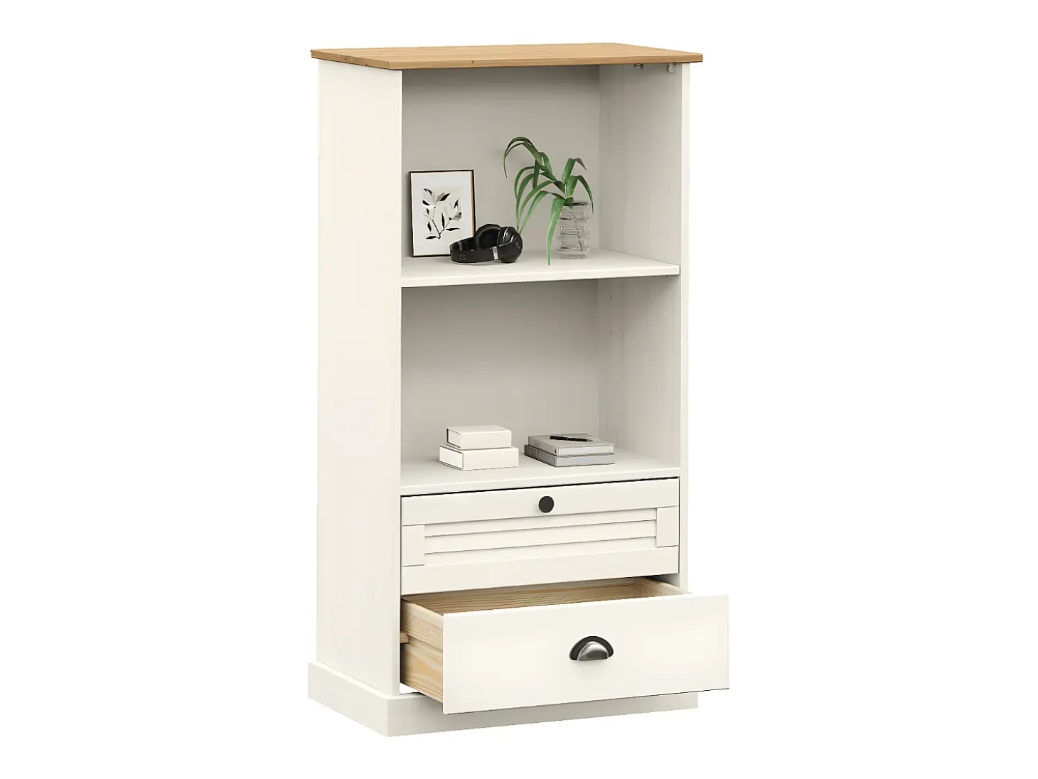 Librería VIGO madera maciza de pino blanco 60x35x114,5 cm
