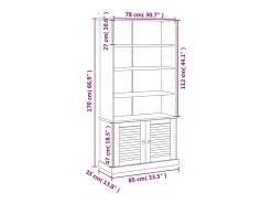 Librería VIGO madera maciza de pino gris 85x35x170 cm