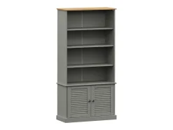 Librería VIGO madera maciza de pino gris 85x35x170 cm