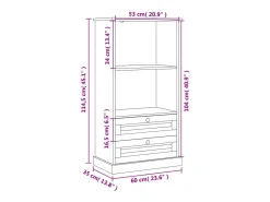 Librería VIGO madera maciza de pino 60x35x114,5 cm
