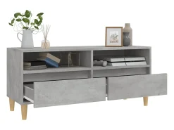 Lin Mueble de TV madera contrachapada gris hormigón 100x34,5x44,5cm