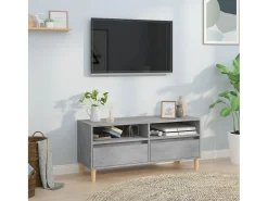 Lin Mueble de TV madera contrachapada gris hormigón 100x34,5x44,5cm