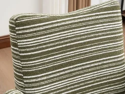 Línea 1.0 - Sillón Relax Bouclé con Reposabrazos con Bolsillos - Confort Ergonómico - Color Caqui - Para Decorar Cualquier Habitación