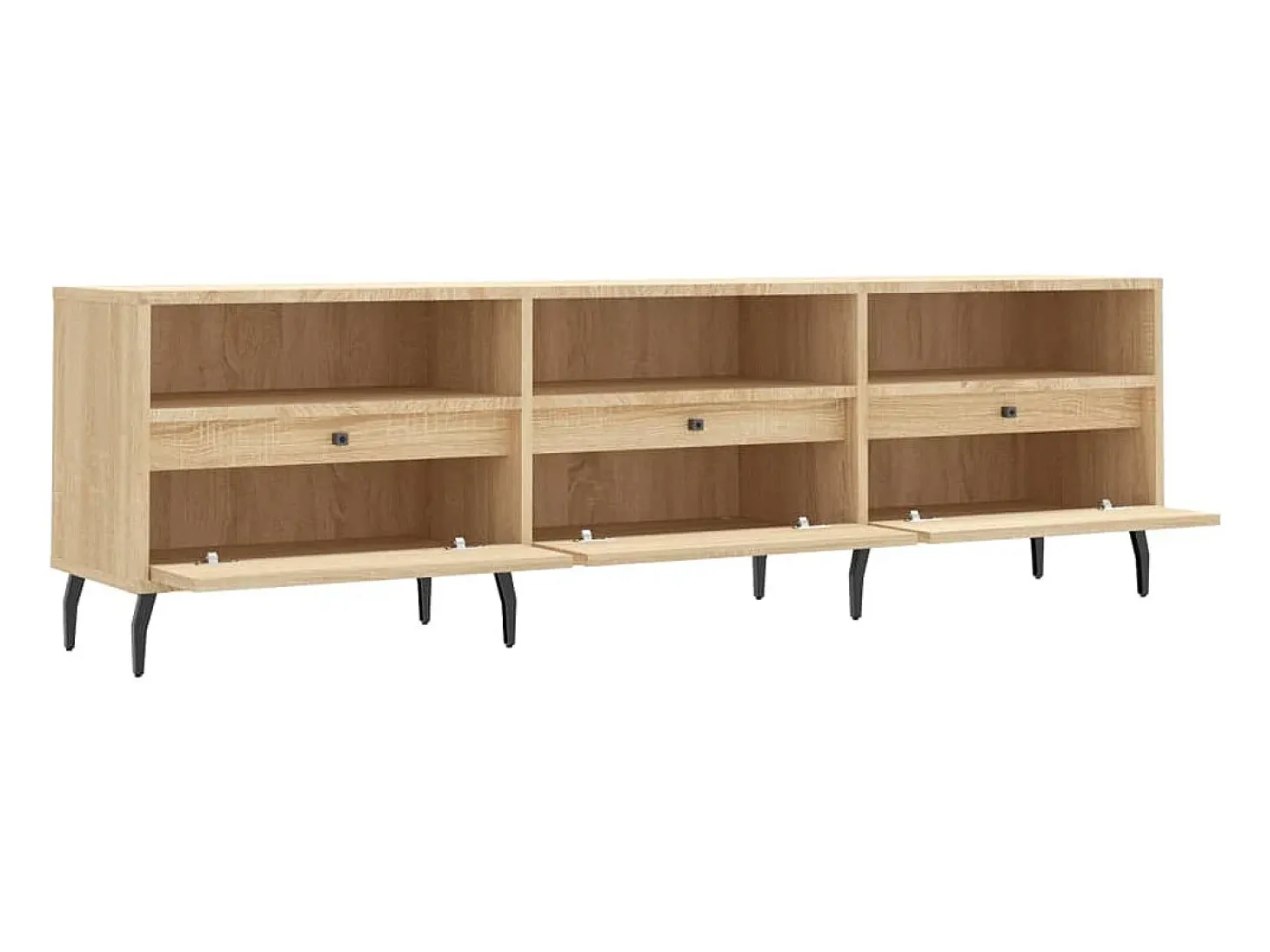 Lommel Mueble de TV madera contrachapada roble Sonoma 150x30x44,5 cm