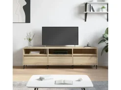 Lommel Mueble de TV madera contrachapada roble Sonoma 150x30x44,5 cm
