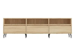 Lommel Mueble de TV madera contrachapada roble Sonoma 150x30x44,5 cm