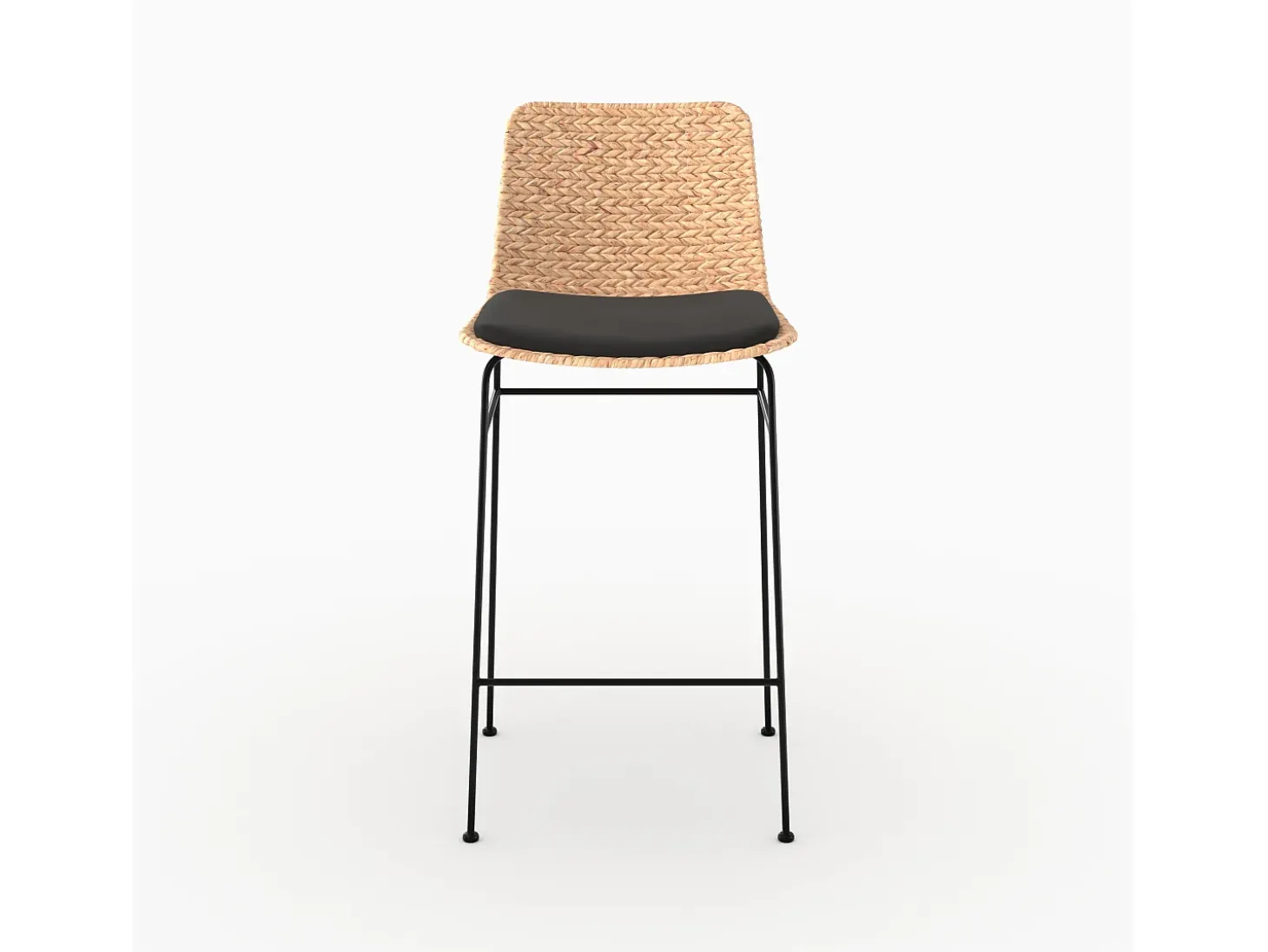 Lote de 2 sillas para isla central de 66 cm material natural, negro - Faro
