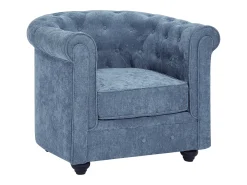 Lote de 2 sillones de tela color azul CHESTERFIELD