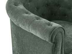 Lote de 2 sillones en tela color verde CHESTERFIELD