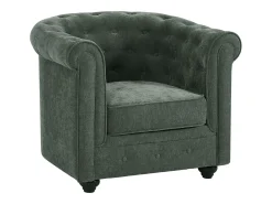 Lote de 2 sillones en tela color verde CHESTERFIELD