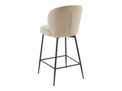 Lote de 2 taburetes de terciopelo y metal negro - Beige - POLPONA de Pascal MORABITO