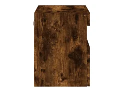 Ølstykke Mueble de TV de pared con luces LED roble ahumado 40x30x40 cm