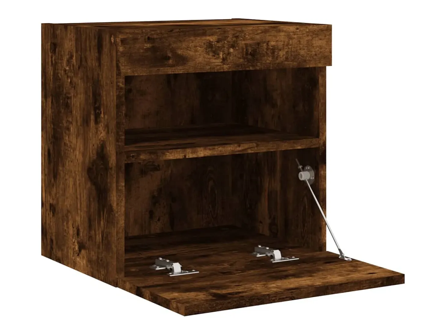 Ølstykke Mueble de TV de pared con luces LED roble ahumado 40x30x40 cm