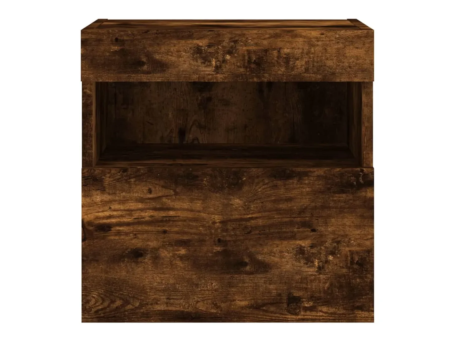 Ølstykke Mueble de TV de pared con luces LED roble ahumado 40x30x40 cm