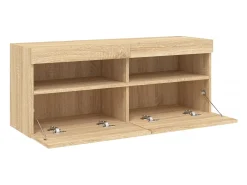 Ølstykke Mueble de TV de pared con luces LED roble Sonoma 100x30x40 cm