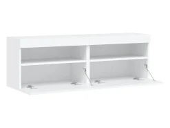 Ølstykke Muebles de TV de pared con luces LED 2 uds blanco 60x30x40 cm
