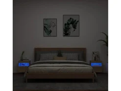 Ølstykke Muebles de TV de pared luces LED 2 uds roble Sonoma 40x30x40 cm
