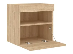 Ølstykke Muebles de TV de pared luces LED 2 uds roble Sonoma 40x30x40 cm