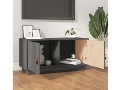 Maarianhamina Mueble de TV de madera maciza de pino gris 80x34x40 cm