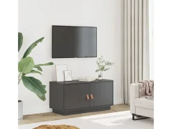 Maarianhamina Mueble de TV de madera maciza de pino gris 80x34x40 cm