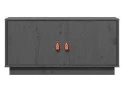 Maarianhamina Mueble de TV de madera maciza de pino gris 80x34x40 cm