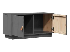 Maarianhamina Mueble de TV de madera maciza de pino gris 80x34x40 cm