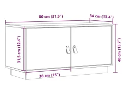 Maarianhamina Mueble de TV de madera maciza de pino gris 80x34x40 cm