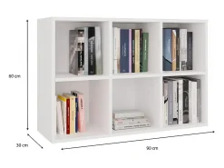 MALAX - Estantería blanca con compartimentos para salón o cuarto de niños 90x60x30 cm