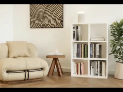 MALAX - Estantería blanca con compartimentos para salón o cuarto de niños 90x60x30 cm