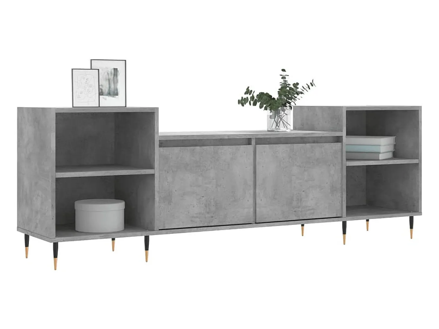 Malik Blake Mueble para TV madera contrachapada gris hormigón 160x35x55 cm