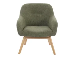 MALMO-Sillón de madera natural y tela Trendy Sauge