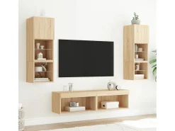 Mano Mueble para TV con luces LED roble Sonoma 60x30x30 cm