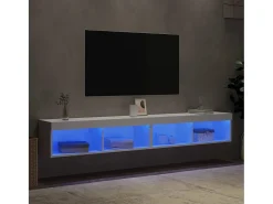 Mano Muebles de TV con luces LED 2 uds blanco 100x30x30 cm