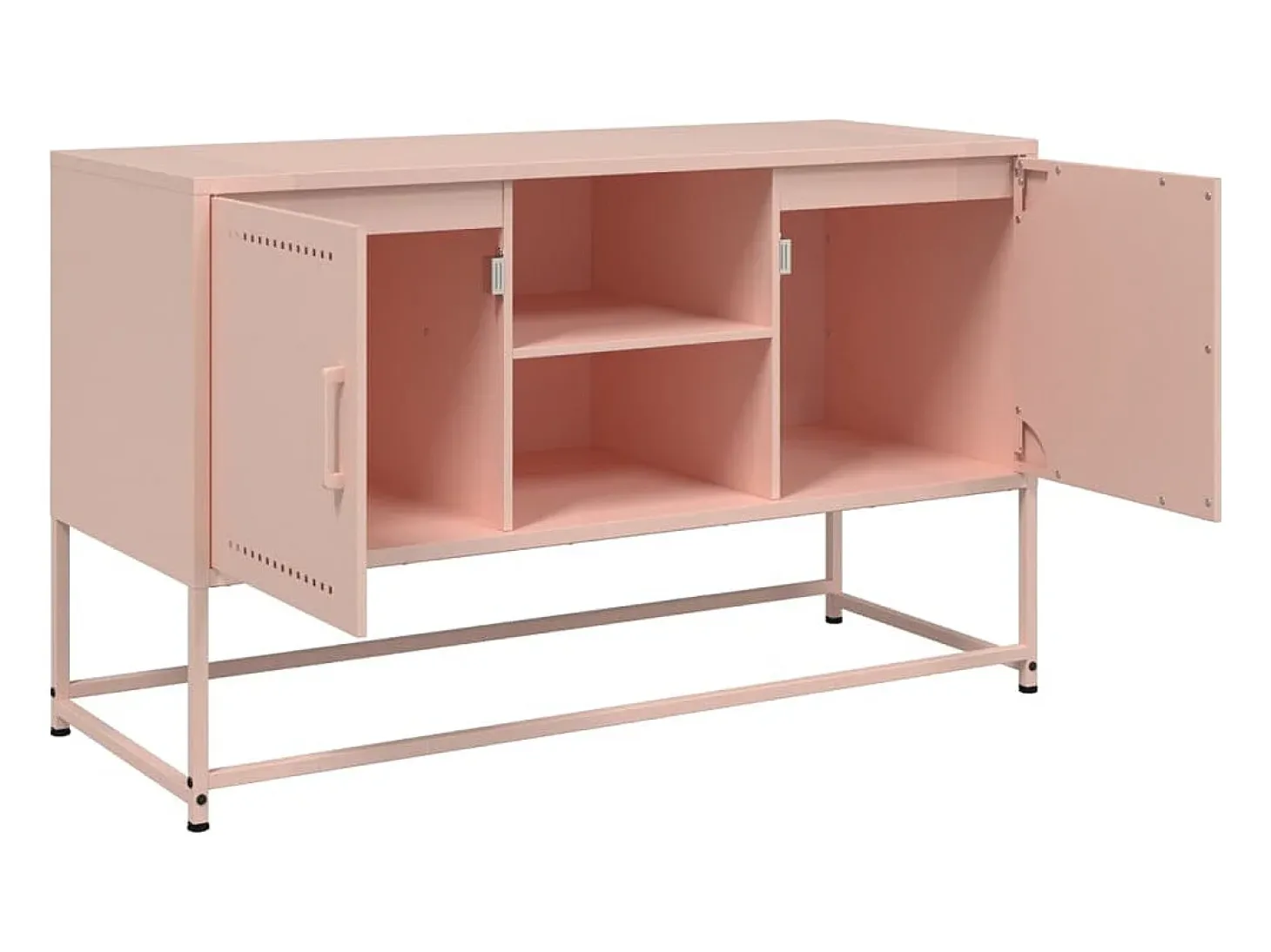 María Luz Mueble para TV de acero rosa 100,5x39x60,5 cm