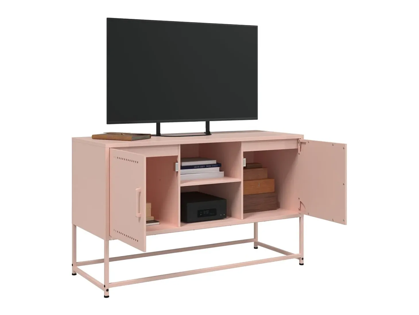 María Luz Mueble para TV de acero rosa 100,5x39x60,5 cm