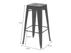MCW-A73 Taburete de bar de metal (set de 4), verde