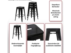 MCW-A73 Taburete de bar de metal (set de 4), verde