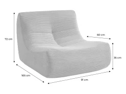 Módulo para sofá modular de pana , 1 plaza crema