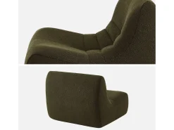 Módulo para sofá modular en borreguito texturizado, 1 plaza kaki