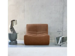 Módulo para sofá modular en borreguito texturizado, 1 plaza terracota