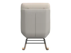 Mecedora - Patas de madera - Respaldo ajustable en 12 posiciones - Tejido técnico - Para salón y dormitorio - Beige
