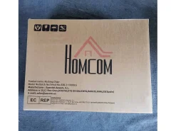 Mecedora Berta Homcom reposabrazos + cojín lumbar gris 84x65x87 cm