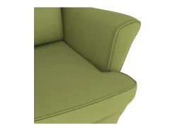 Mecedora con patas de madera y taburete Verde claro