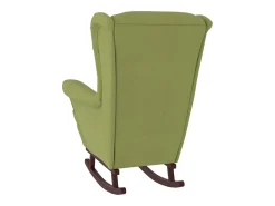 Mecedora con patas de madera y taburete Verde claro